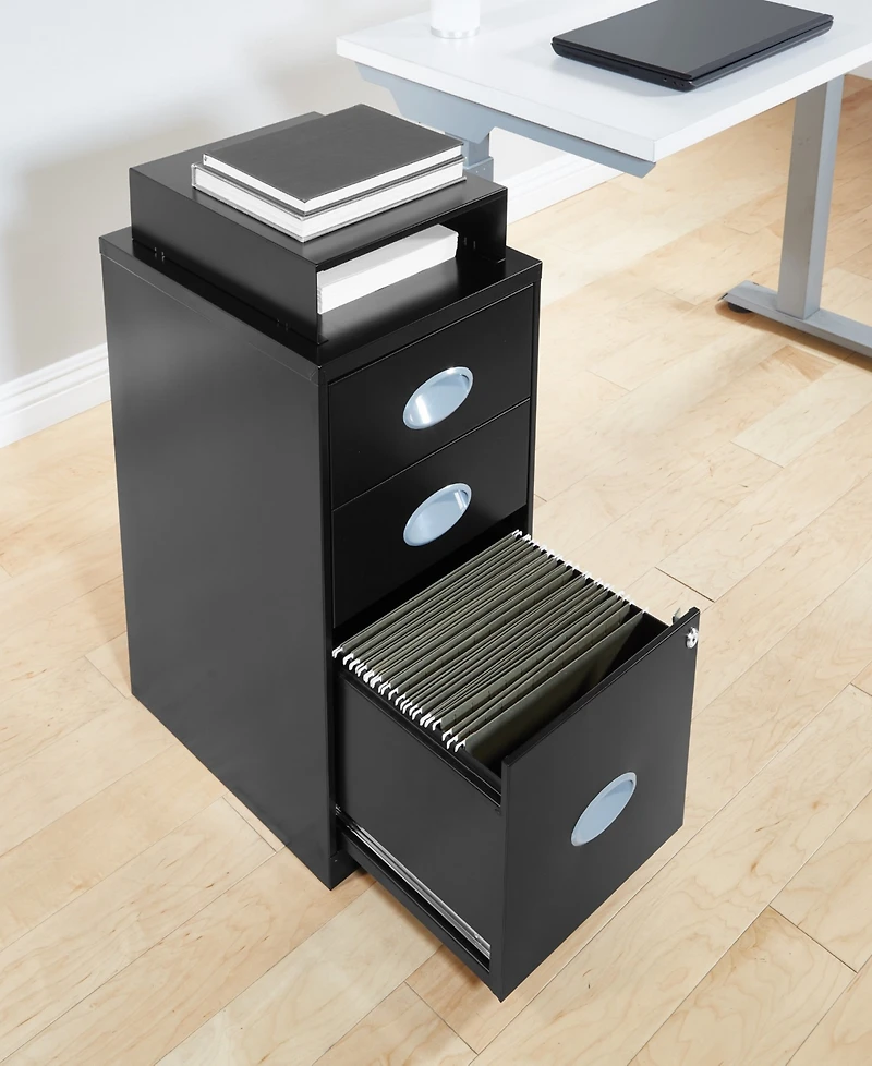 Office Star 27.75" 3 Drawer Locking Metal File Cabinet