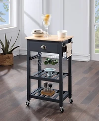 Office Star 33.75" Wood Hampton Kitchen Cart