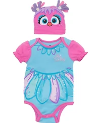 Sesame Street Baby Girls Abby Cadabby Costume Bodysuit and Hat Set Newborn