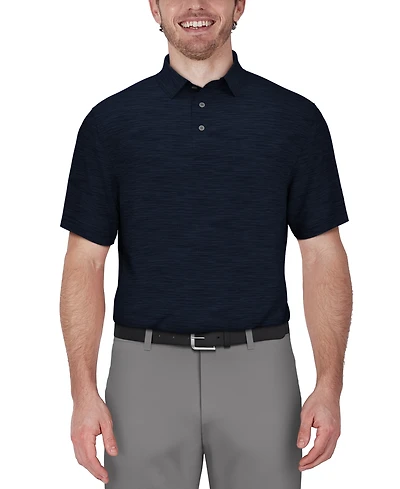 Pga Tour Men's Short Sleeve Airflux Heather Golf Polo Shirt