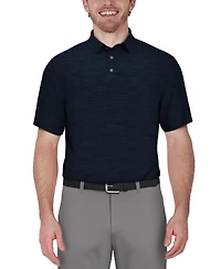 Pga Tour Men's Short Sleeve Airflux Heather Golf Polo Shirt