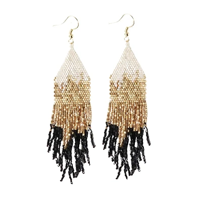 Claire Ombre Luxe Beaded Fringe Earrings