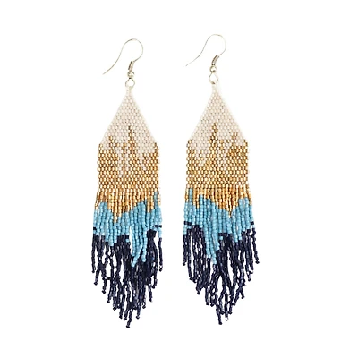 Claire Ombre Luxe Beaded Fringe Earrings