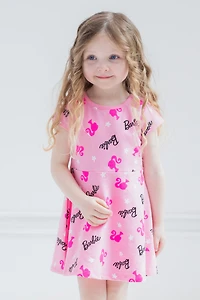 Barbie Girls French Terry Skater Dress Pink Toddler| Child