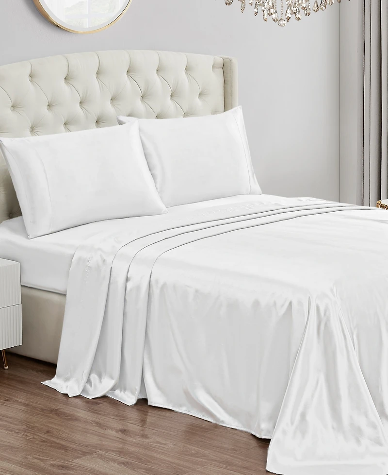 Juicy Couture Satin 3 Piece Sheet Set, Twin