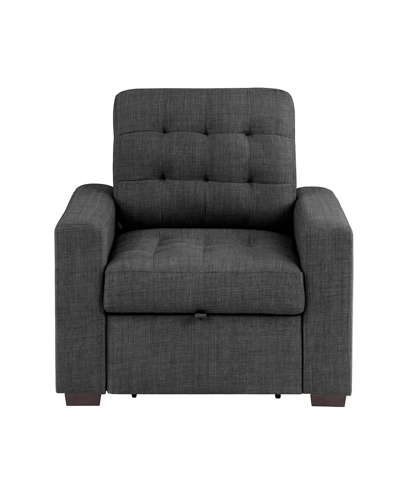 White Label Bonita 38" Chair with Pull-Out Ottoman