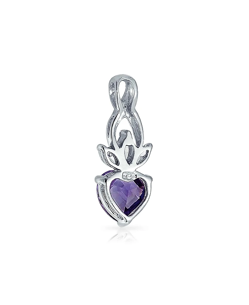 Bling Jewelry Mystic Rainbow Heart Shaped Cubic Zirconia Crown Infinity Pendant Necklace