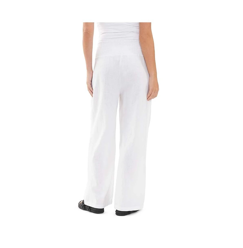 Ripe Maternity Indi Wide Leg Linen Pant White