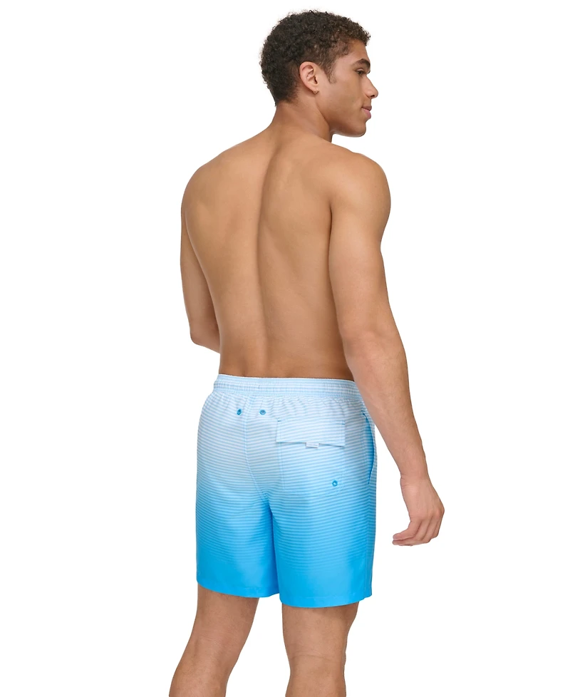 Calvin Klein Men's Gradient Striped 7" Volley Swim Trunks
