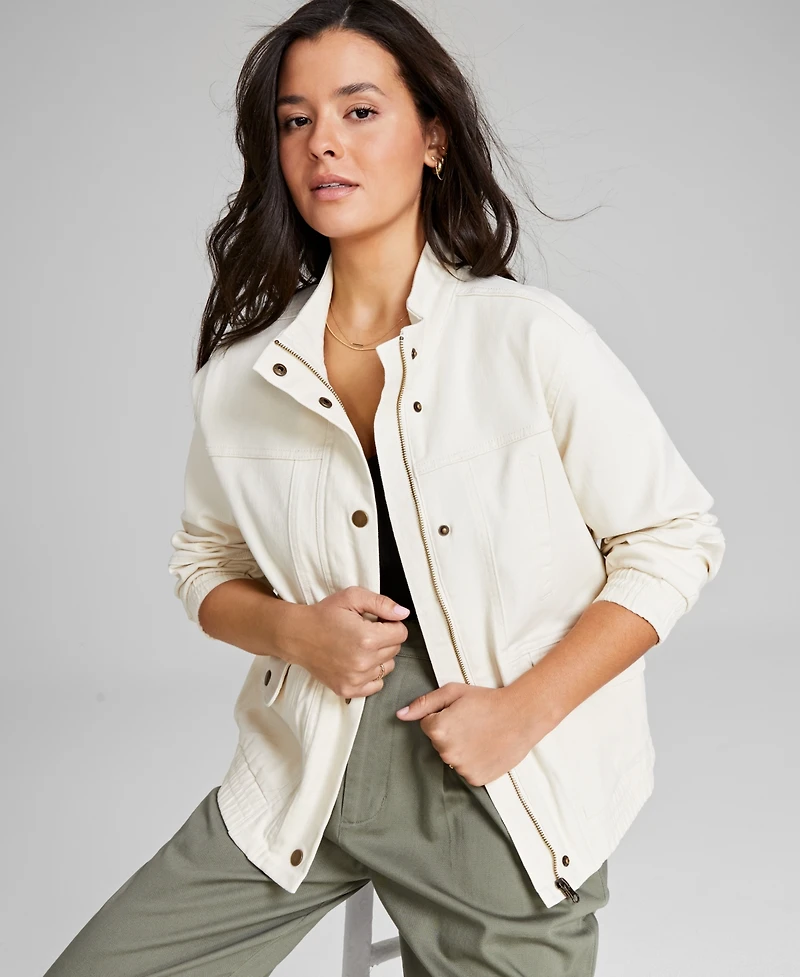 And Now This Women's Denim Bomber Jacket