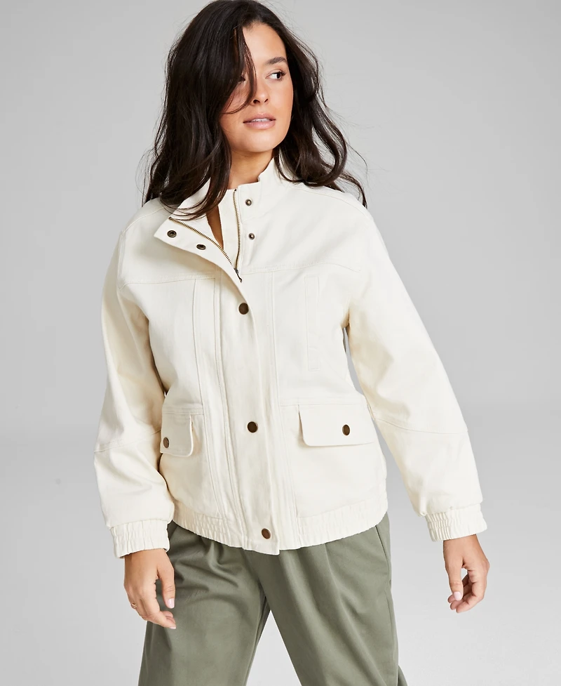 And Now This Women's Denim Bomber Jacket
