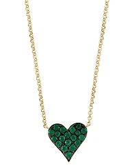 Effy Emerald (3/8 ct. t.w.) Heart 18" Pendant Necklace in 14k Gold