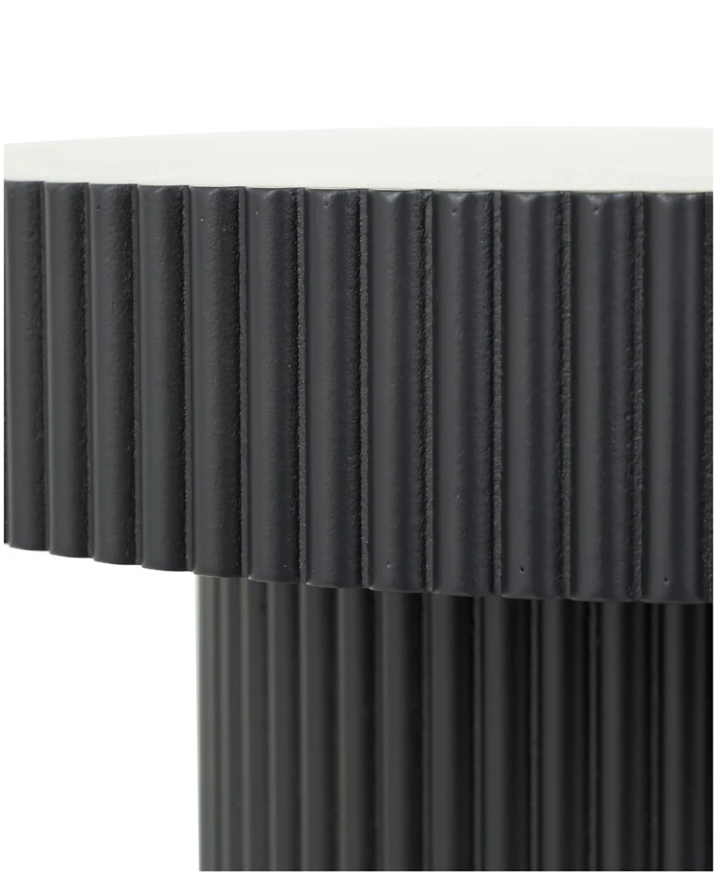 Rosemary Lane 20" x 20" x 20" Wooden Dimensional Ribbed Accent Table