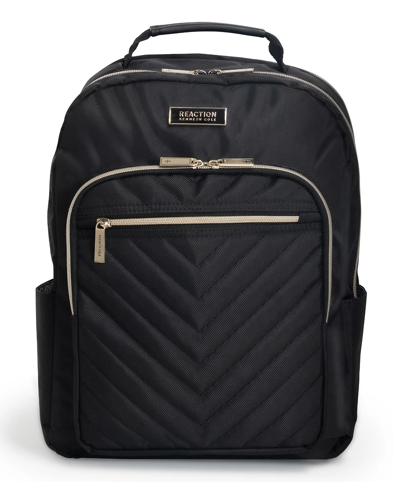 Madison Square Hardside Chevron Expandable 2pc 20" Carry On Luggage + Matching 15" Laptop Backpack Set