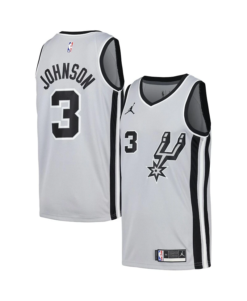 Men's Nike Keldon Johnson Silver San Antonio Spurs Swingman Player Jersey - Statement Edition