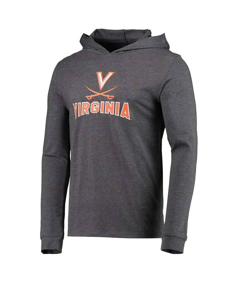 Men's Concepts Sport Navy, Heather Charcoal Virginia Cavaliers Meter Long Sleeve Hoodie T-shirt and Jogger Pajama Set