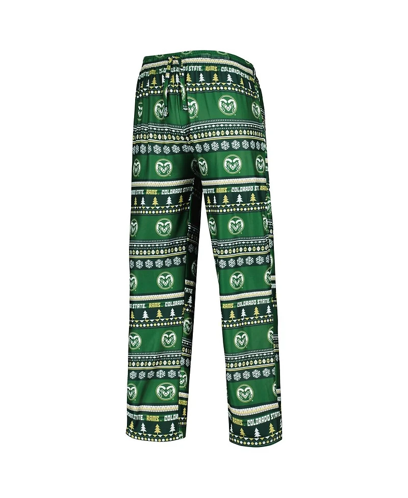 Men's Concepts Sport Green Colorado State Rams Swivel Long Sleeve T-shirt and Pants Sleep Set