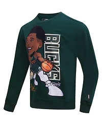 Men's Pro Standard Giannis Antetokounmpo Hunter Green Milwaukee Bucks Avatar Pullover Sweatshirt