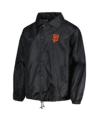 Men's Dunbrooke Black San Francisco Giants Coach's Raglan Full-Snap Windbreaker Jacket