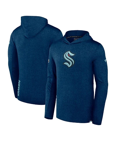 Men's Fanatics Deep Sea Blue Seattle Kraken Authentic Pro Lightweight Pullover Hoodie
