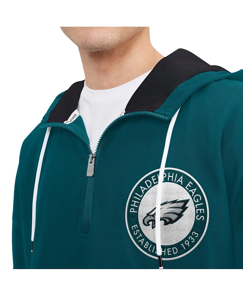Men's Tommy Hilfiger Midnight Green Philadelphia Eagles Aaron Quarter-Zip Hoodie