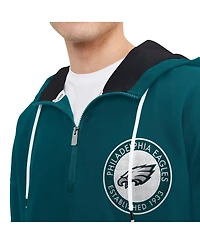 Men's Tommy Hilfiger Midnight Green Philadelphia Eagles Aaron Quarter-Zip Hoodie