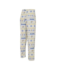 Men's Concepts Sport White, Royal Los Angeles Rams Tinsel Raglan Long Sleeve T-shirt and Pants Sleep Set