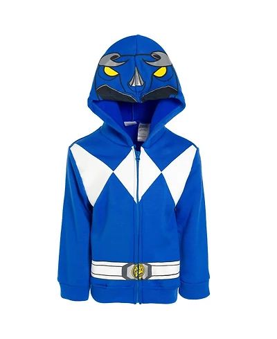 Power Rangers Blue Ranger Red Black Fleece Zip Up Hoodie Toddler| Child Boys