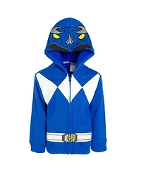 Power Rangers Blue Ranger Red Black Fleece Zip Up Hoodie Toddler| Child Boys