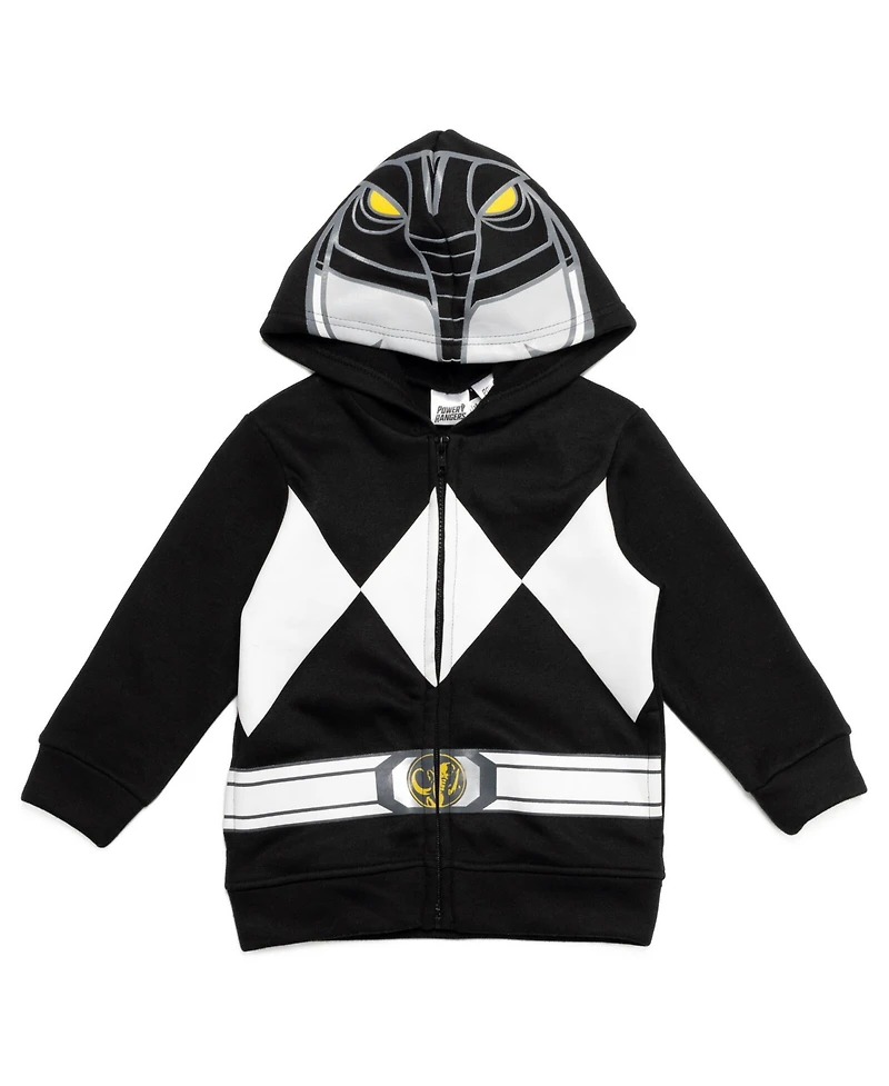 Power Rangers Blue Ranger Red Black Fleece Zip Up Hoodie Toddler| Child Boys