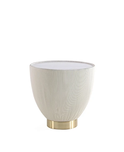 Manhattan Comfort Anderson 18.43" Wide Leatherette Upholstered End Table