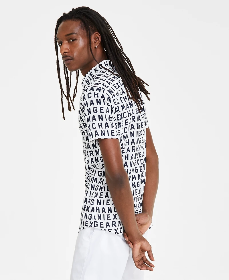 A|X Armani Exchange Men's All-Over Logo Shirt