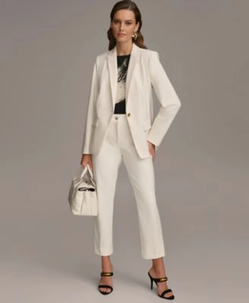 Donna Karan New York Womens One Button Blazer Slim Leg Ankle Pant