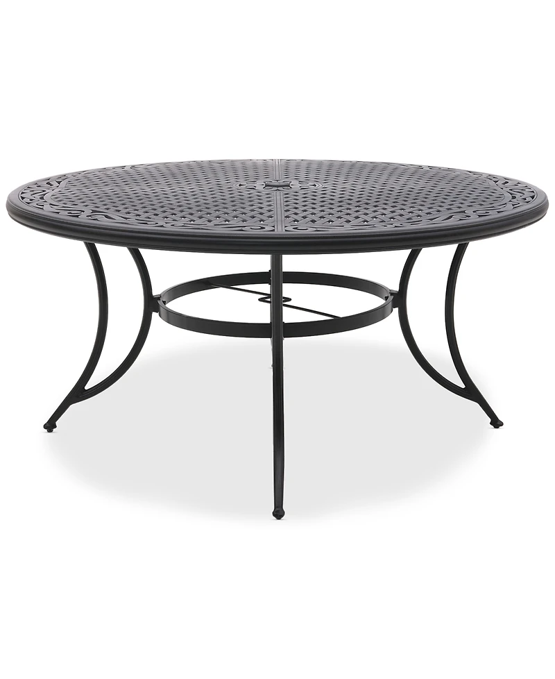 Wythburn Mix and Match 60" Round Cast Aluminum Outdoor Dining Table, Created for Macy's