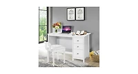 3-Drawer Home Office Study Computer Desk with Spacious Desktop