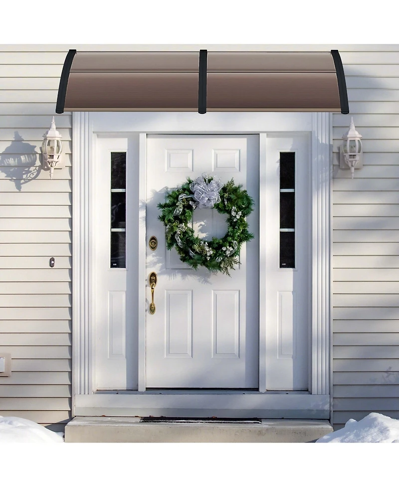 80" x 40" Patio Awning Canopy Window Door Overhang Rain Snow Protection