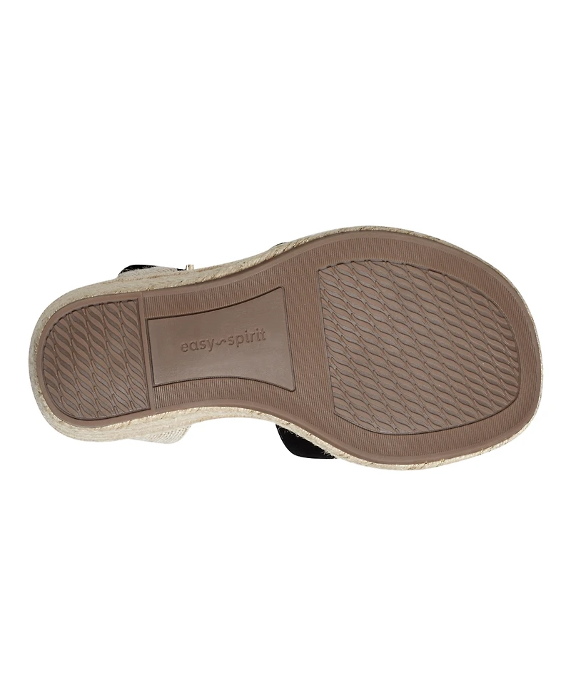 Easy Spirit Women's Shandra Ankle Strap Round Toe Wedge Sandals