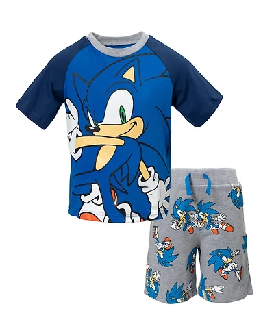 Sega Sonic the Hedgehog Boys Graphic T-Shirt and French Terry Shorts Set Toddler| Child