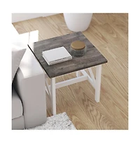 Matty Rustic End Table, Farmhouse Style Solid Wood Accent Table