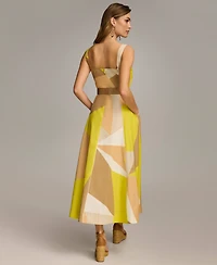 Donna Karan New York Women's Square-Neck Buckled Sleeveless Dress