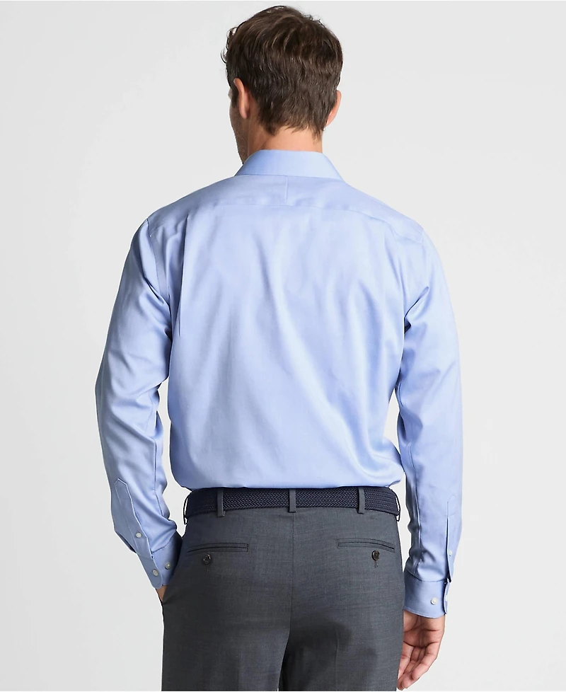 Lands' End Men's Solid No Iron Supima Pinpoint Straight Collar Dress Shirt