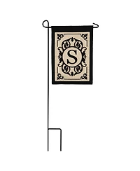 Evergreen Flag Cambridge Chic Letter S Monogram Applique Garden Flag - 12.5" Wide x 18" High