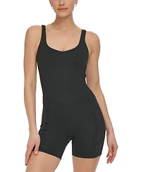 Dkny Sport Women's Seamed Bike Shorts Sleeveless Unitard