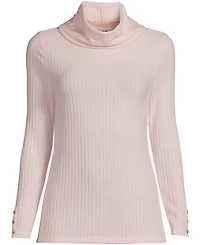 Lands' End Women's Long Sleeve Wide Rib Cowl Neck Tee