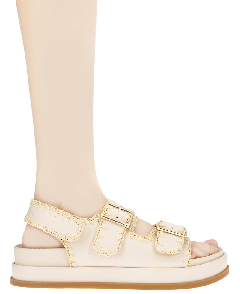 BCBGeneration Women's Beena Footbed Hook and Loop Flatform Sandals