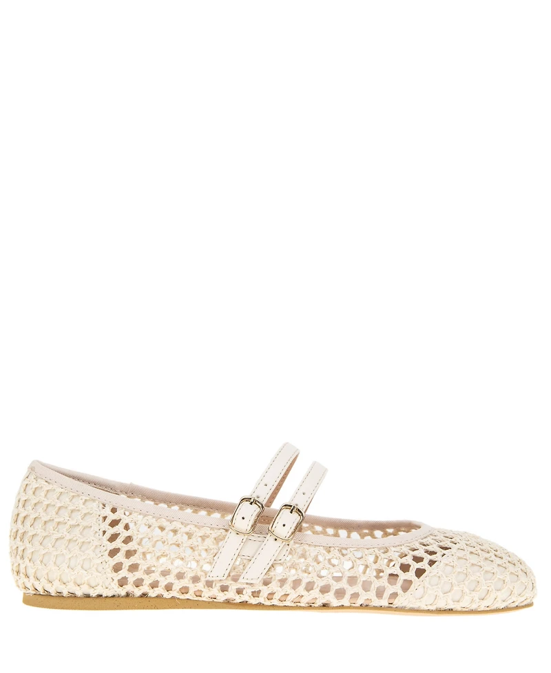 BCBGeneration Women's Harisa Woven Square-Toe Mary Jane Ballet Flats