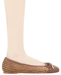 BCBGeneration Women's Hartly Woven Raffia Square Toe Ballet Flats