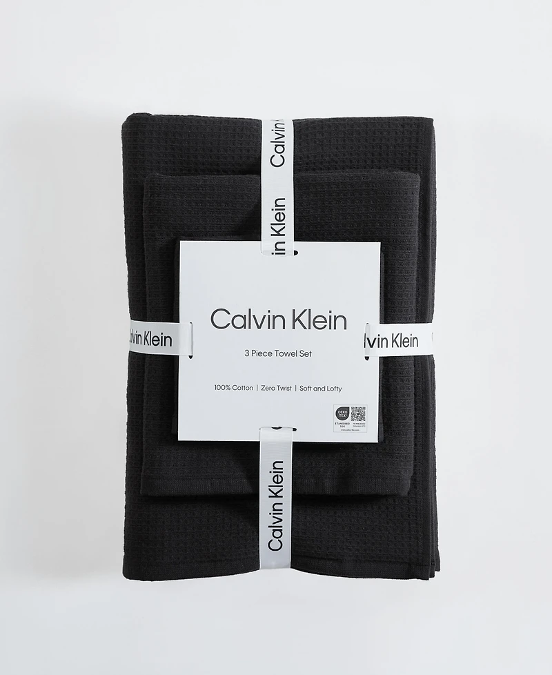 Calvin Klein Eternity Solid Cotton Terry 3-Piece Towel Set