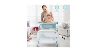Portable Baby Changing Table with Storage Basket and Shelves