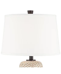 360 Lighting Anna 27 1/4" Tall Modern Coastal Table Lamps Set of 2 Beige Pebbled White Shade Living Room Bedroom Bedside